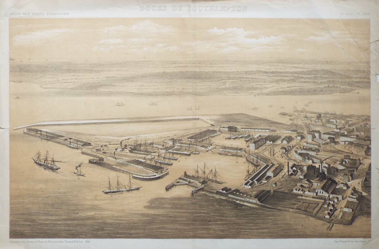 Lithograph - Docks de Southampton