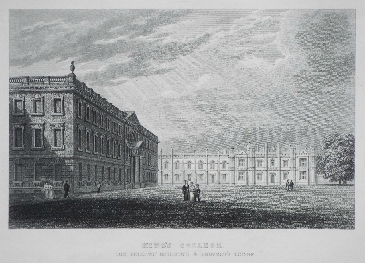 Print - King's College, the Fellows' Buildings and Provost's Lodge.