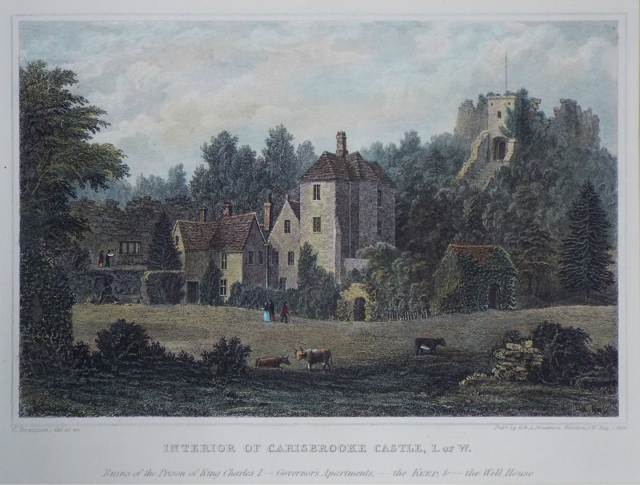 Print - Interior of Carisbrooke Castle, I. of W. - Brannon