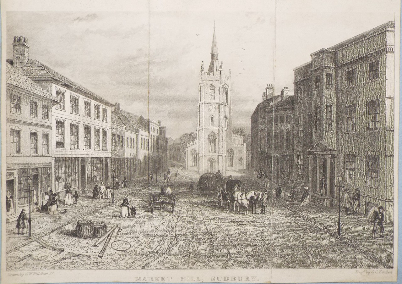 Print - Market Hill, Sudbury. - Finden