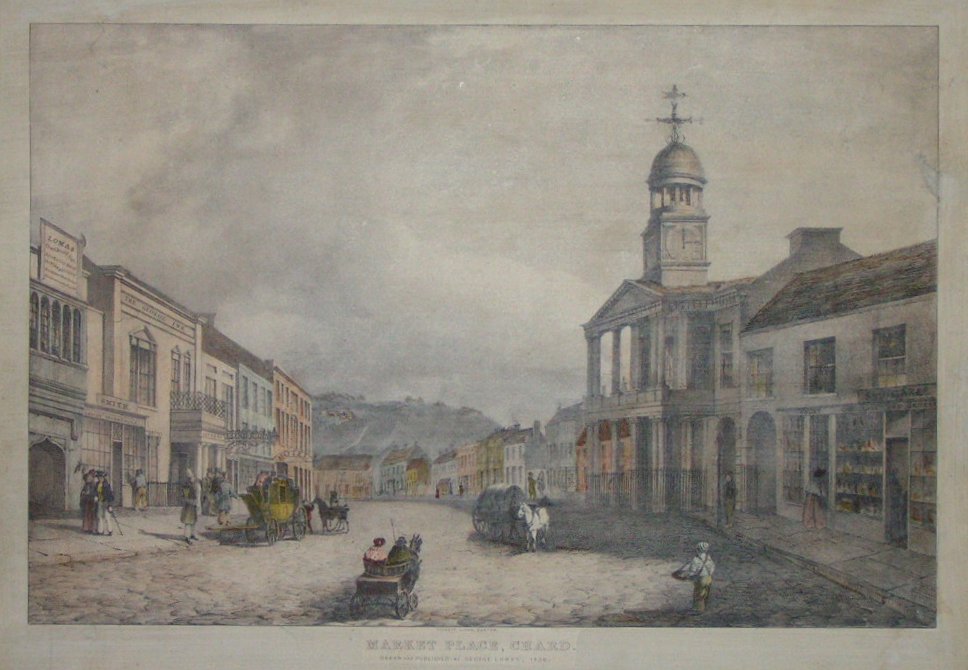 Lithograph - Market Place, Chard - 