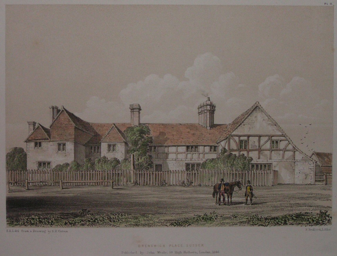 Lithograph - Drenswick Place Sussex - Bedford