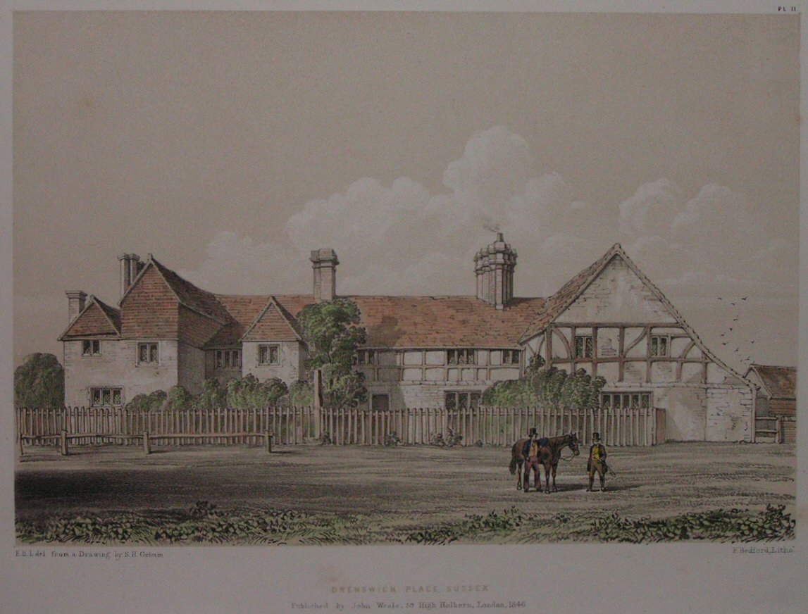 Lithograph - Drenswick Place Sussex - Bedford