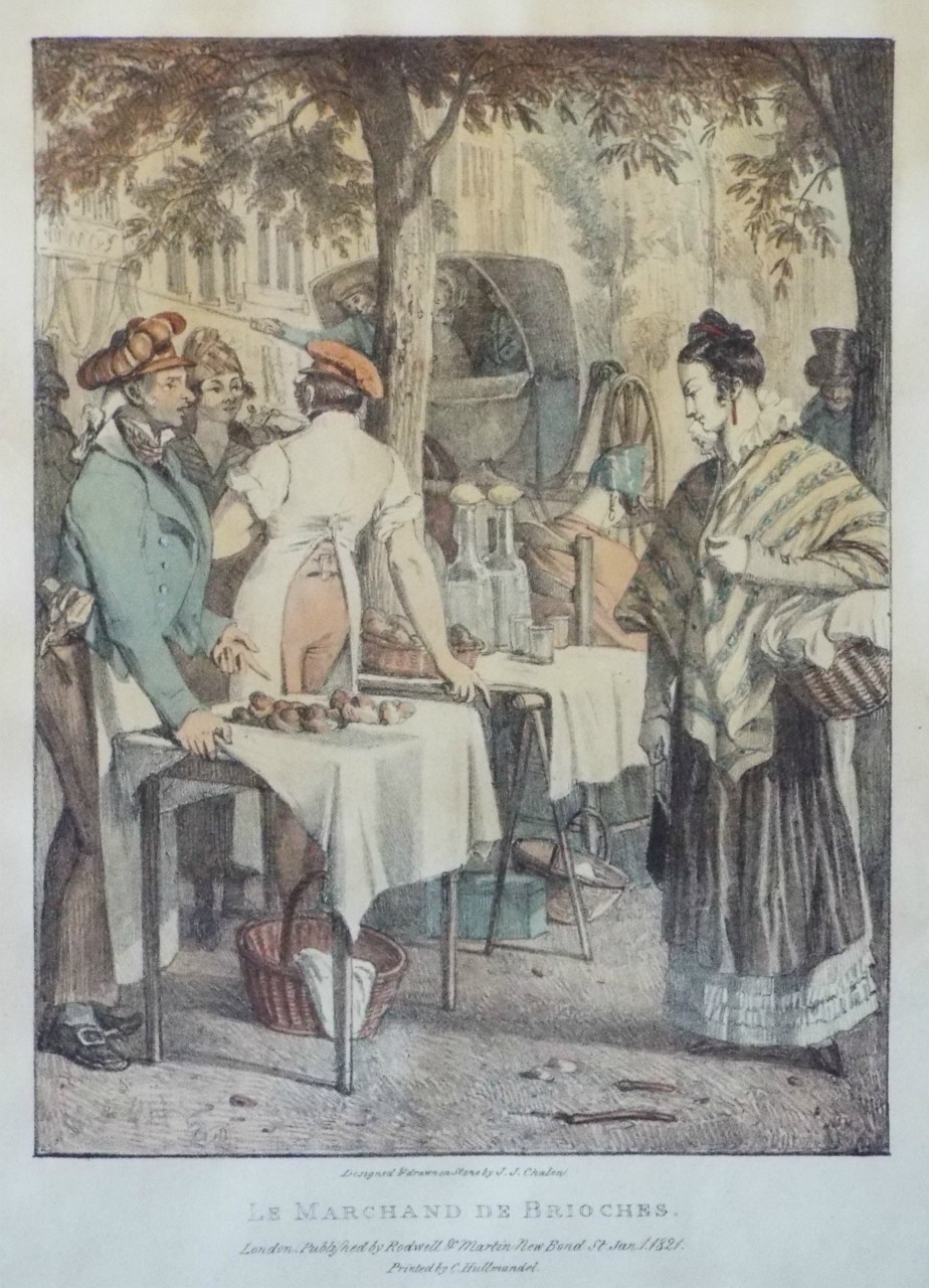 Lithograph - Le Marchand de Brioches. - Chalon