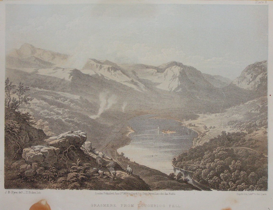 Lithograph - Grasmere from Loughrigg Fell - Picken