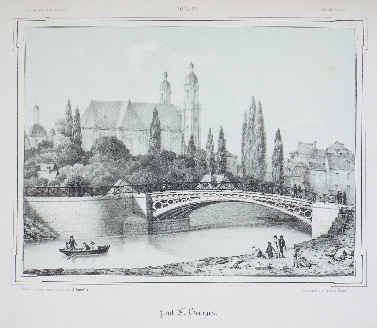 Lithograph - Pont St. Georges. - Lorette
