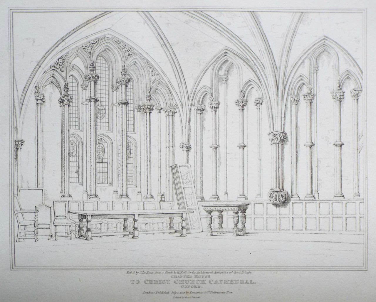 Print - Chapter House to Christ Church Cathedral, Oxford. - Le
