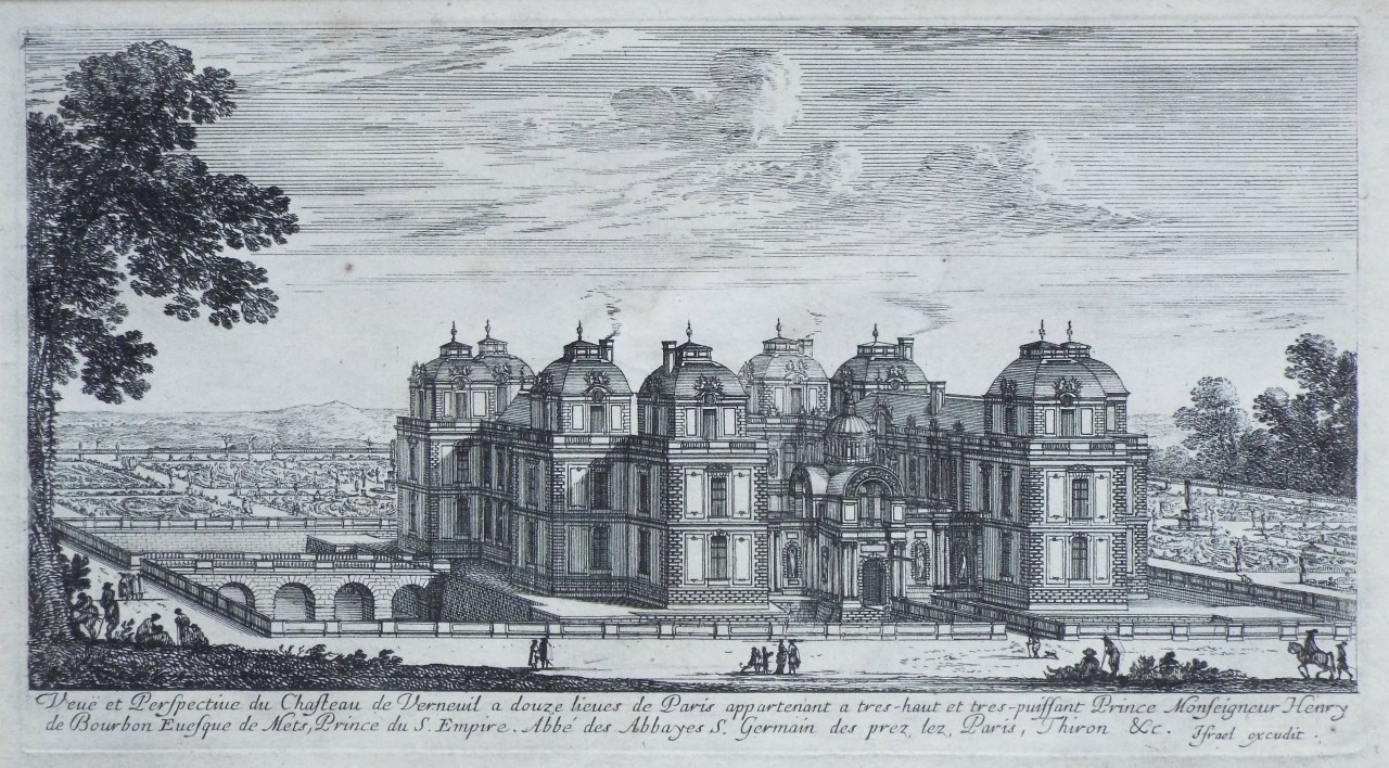 Print - Veue et Perspective du Chateau de Verneuil a douze lieues de Paris...
