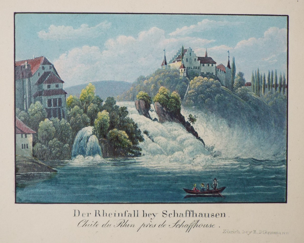 Aquatint - Der Rheinfall bey Schaffhausen. Chute du Rhin de Schaffhouse.