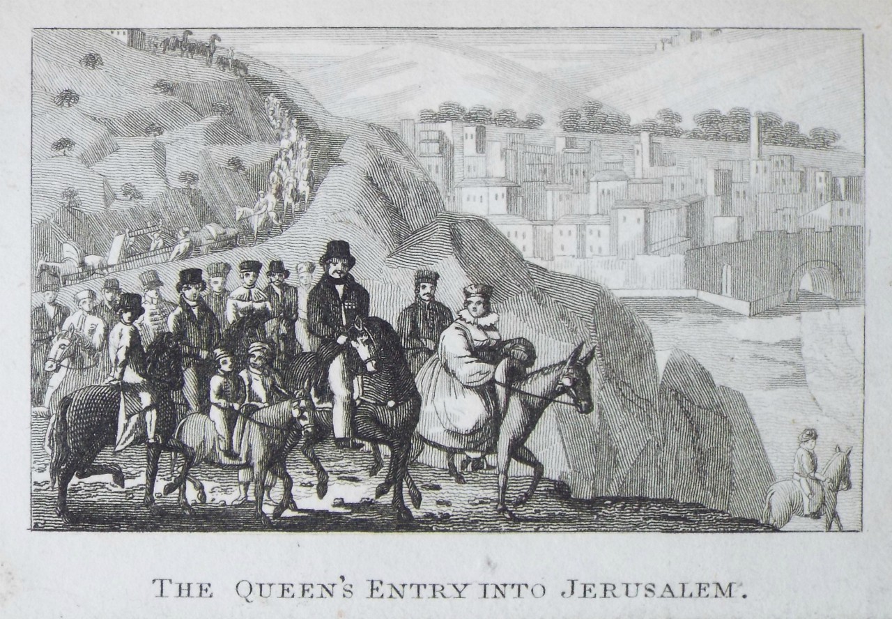 Print - The Queen's entry into Jerusalem.