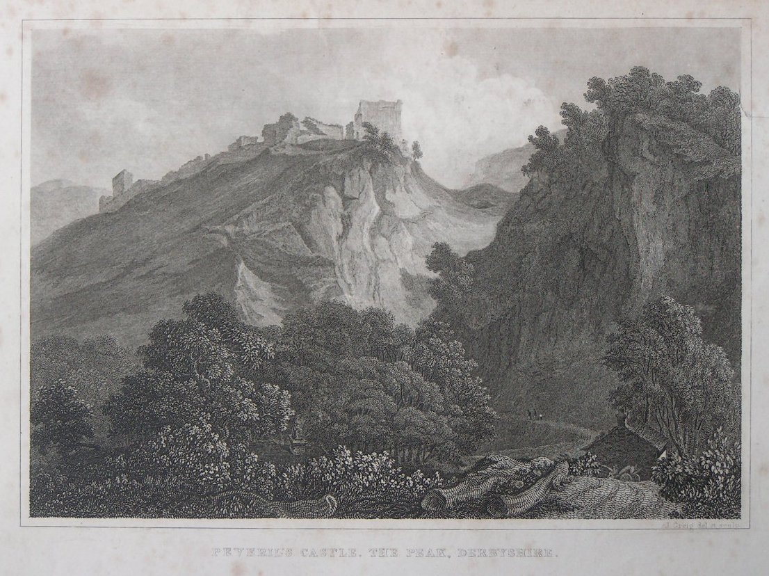 Print - Peveril's Castle, The Peak, Derbyshire. - Greig