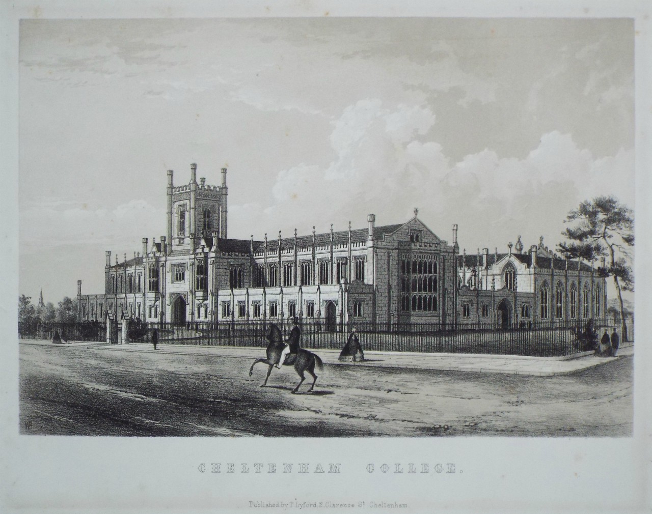 Lithograph - Cheltenham College.