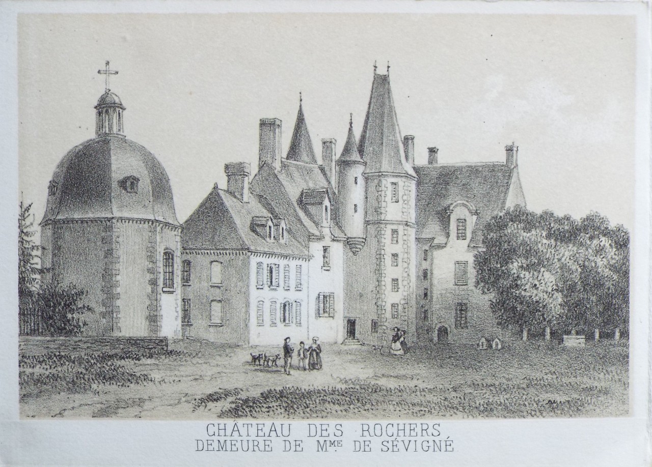 Lithograph - Chateau des Rochers Demeure de Mme. de Sevigne