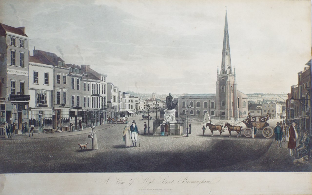 Aquatint - A View of High Street, Birmingham - Stadler