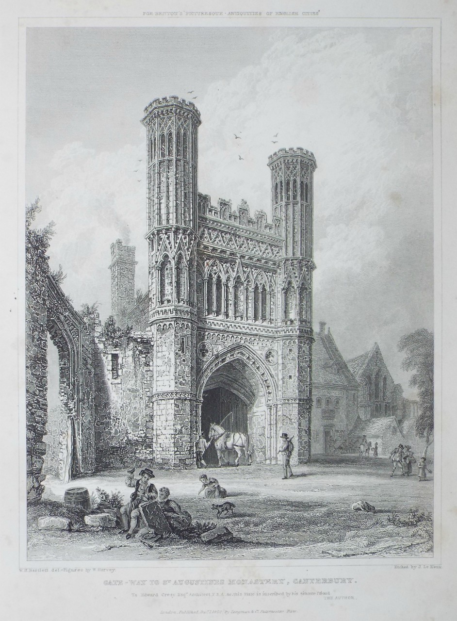Print - Gate-way to St. Augustine's Monatery, Canterbury. - Le