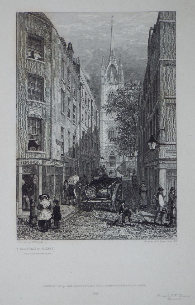 Print - St.Dunstans in the East from the Custom-House - Cooke