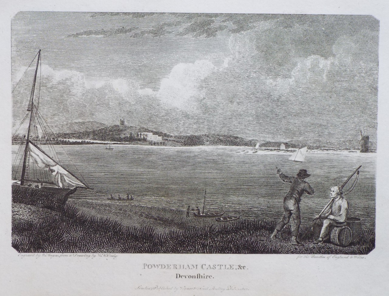 Print - Powderham Castle, &c.  Devonshire - Angus
