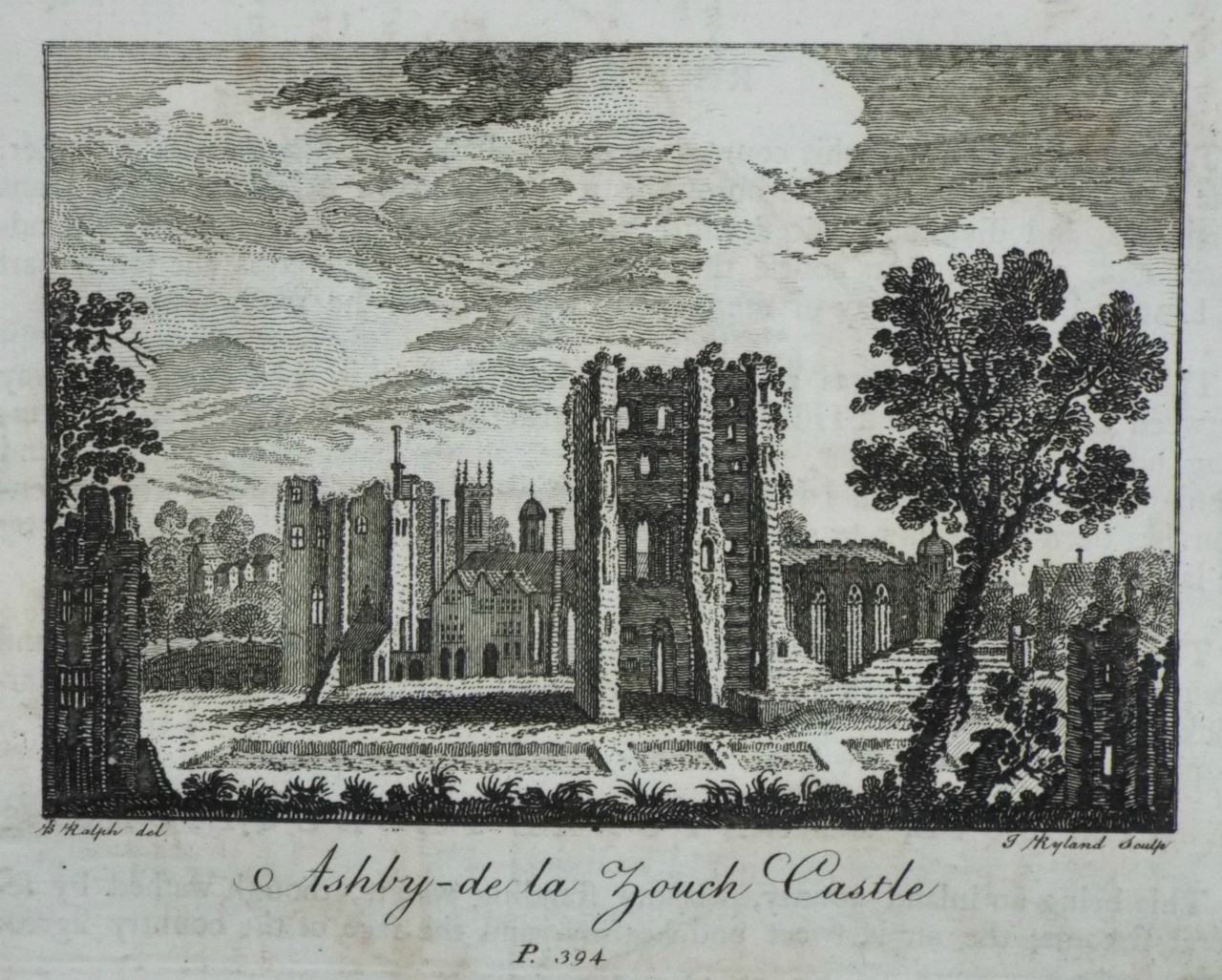 Print - Ashby-de la Zouch Castle p.394. - Ryland