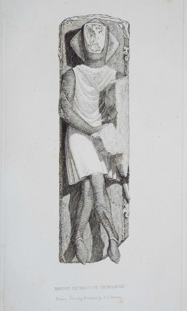 Etching - Effigy in Mantby Ch Norfolk - Cotman