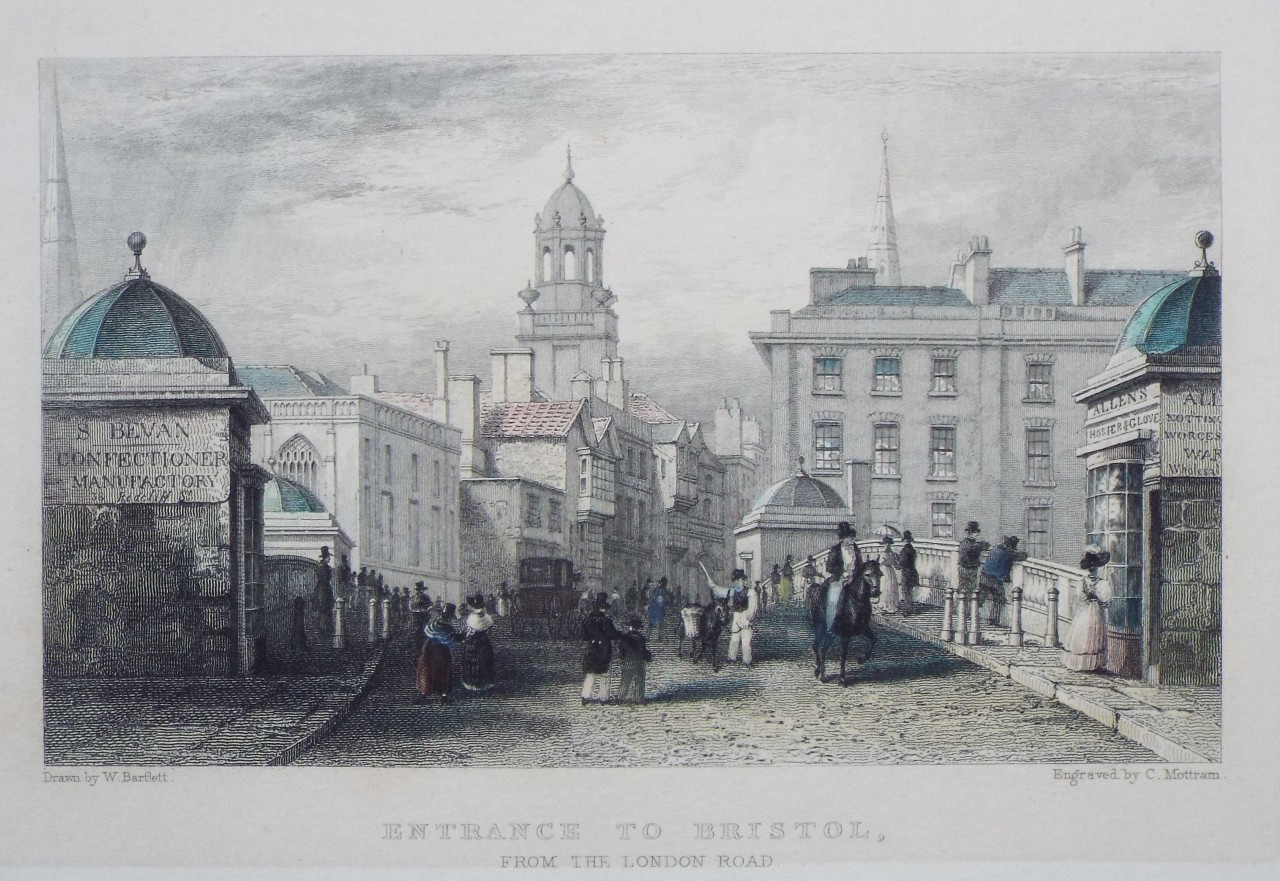 Print - Entrance to Bristol, from the London Road. - Mottram