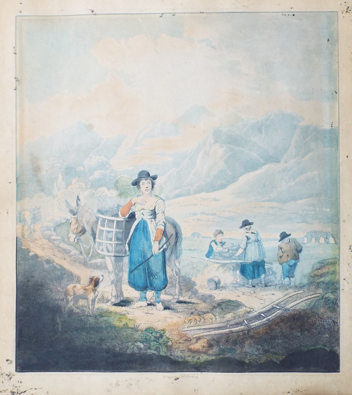 Aquatint - Peat Cutting - Harding