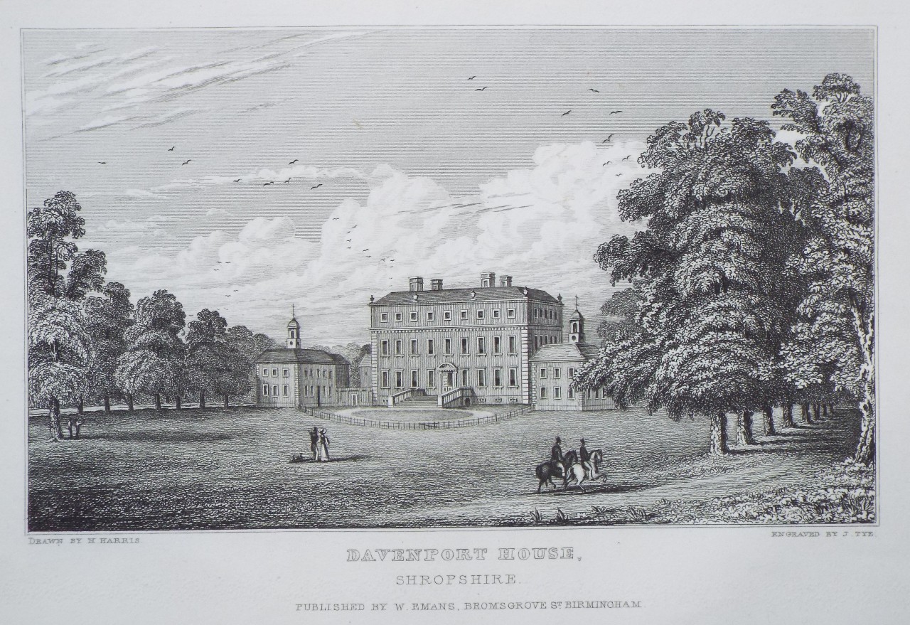 Print - Davenport House, Shropshire, - Tye