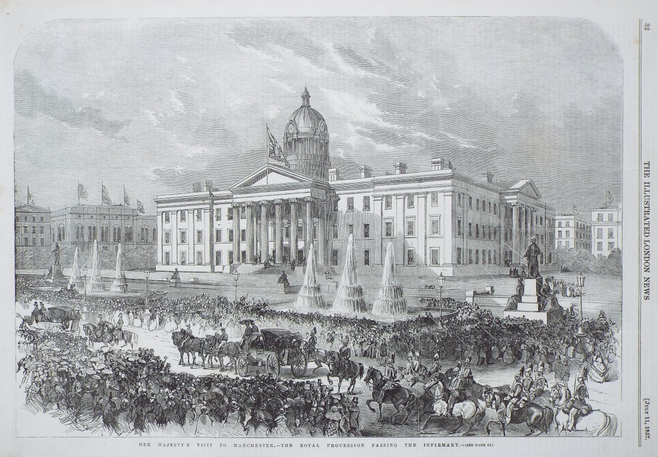 Wood - Her Majesty's Visit Manchester. The Royal Procession Passing the Infirmary.