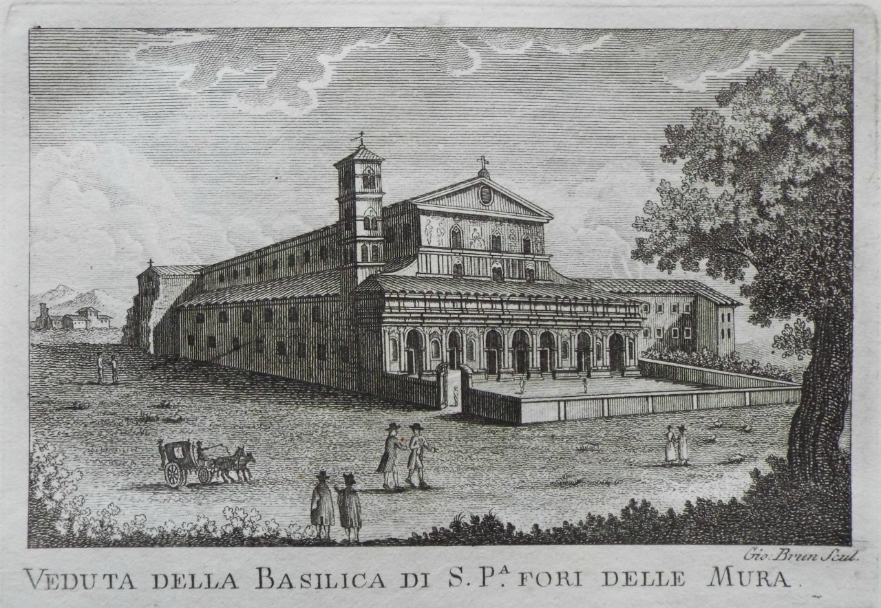 Print - Veduta della Basilica di S. Pa. Fori del Mura - Brun