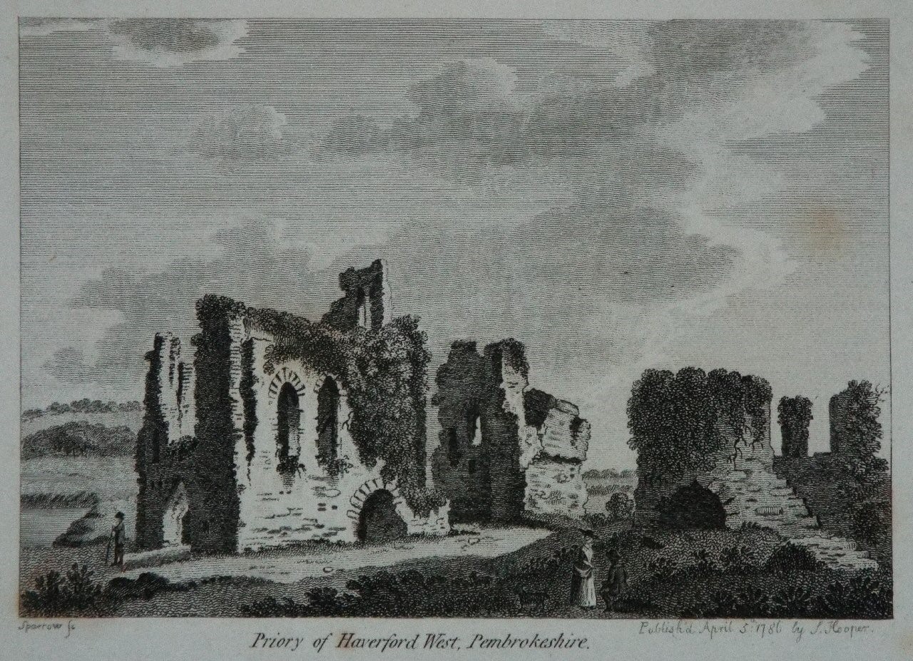 Print - Priory of Haverford West, Pembrokeshire. - 