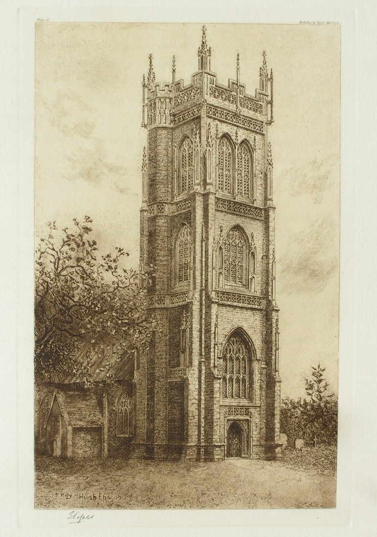 Etching - St. Mary's, Huish Episcopi - Piper