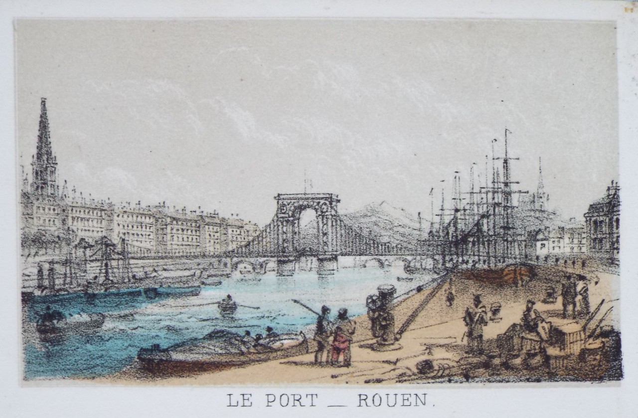 Lithograph - Le Port - Rouen.