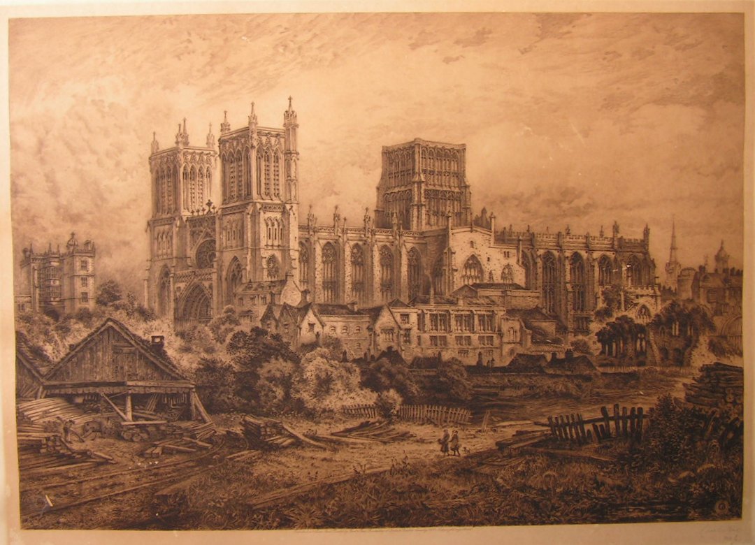 Etching - (Bristol Cathedral) - Bird