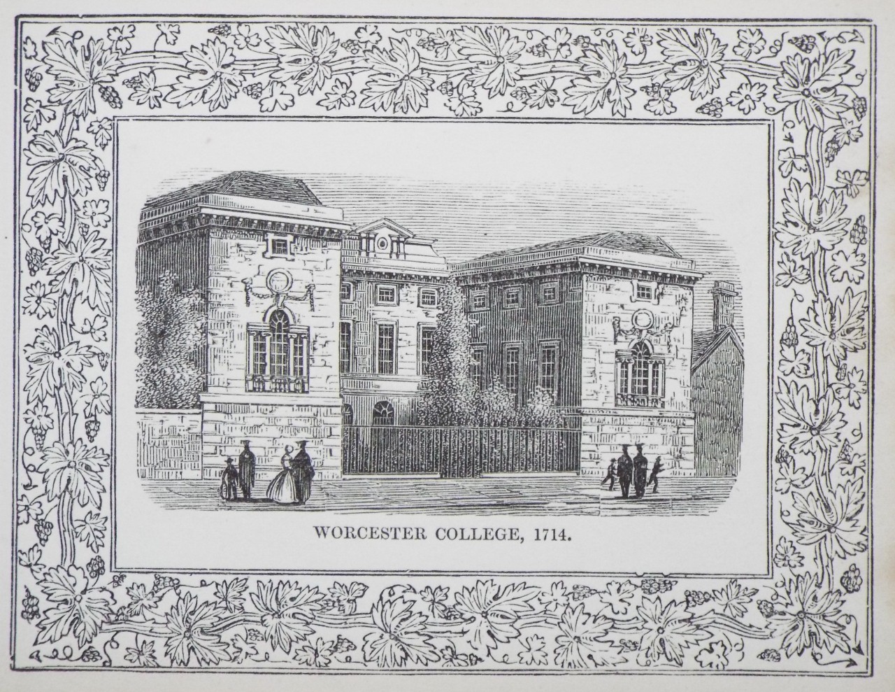 Wood - Worcester College, 1714. - Whittock