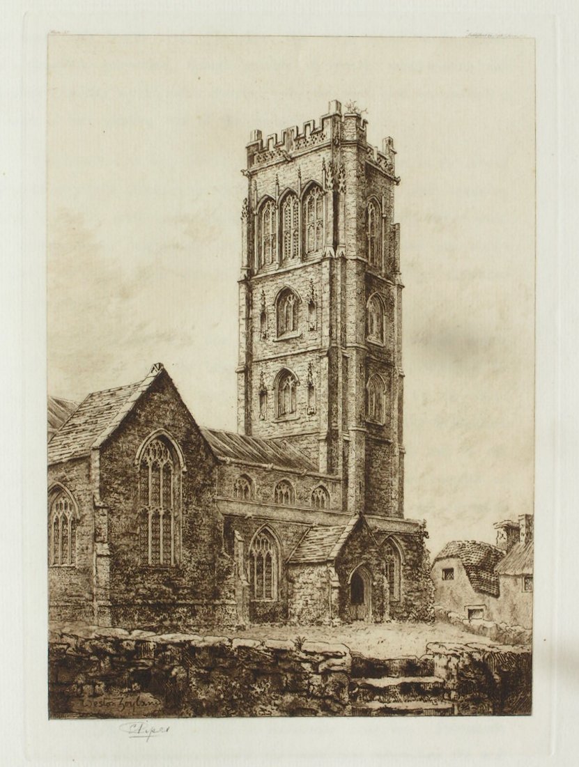 Etching - St. Mary's, Westonzoyland - Piper