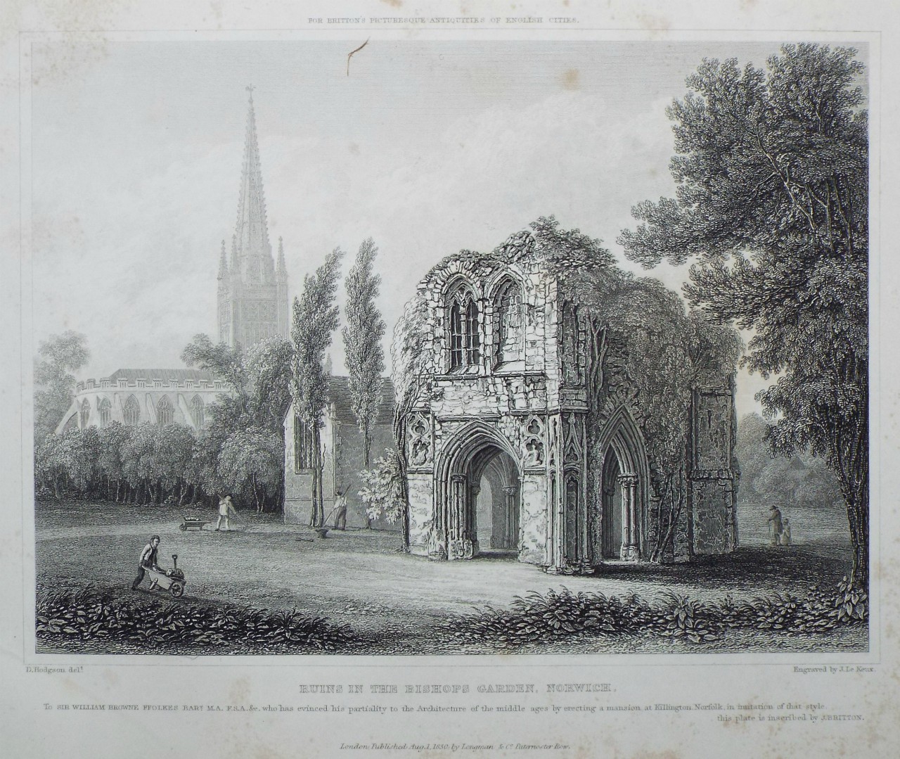 Print - Ruins in the Bishops Garden. Norwich. - Le