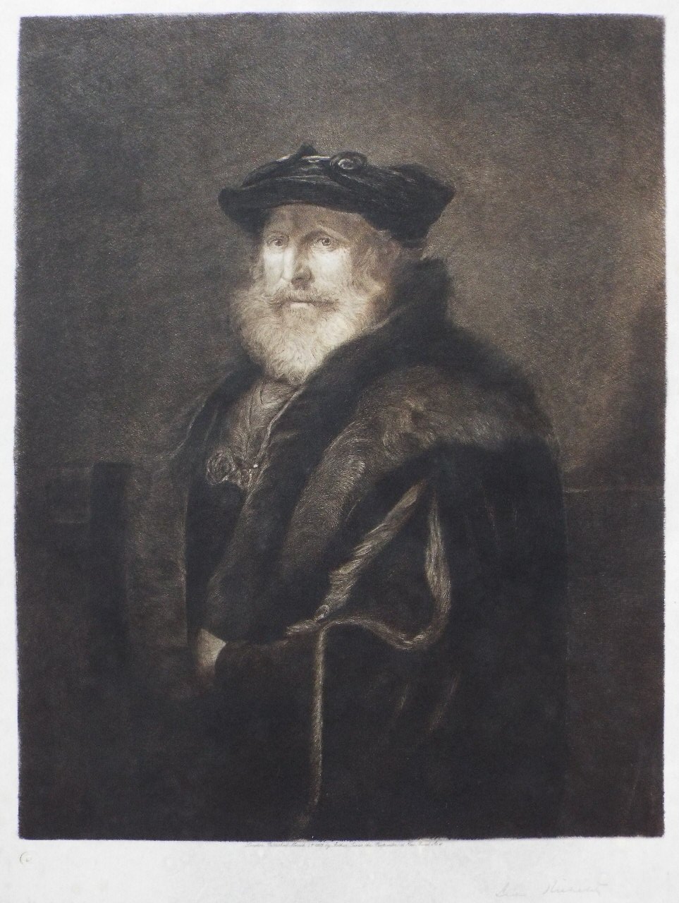 Etching - Man in 15th century costume