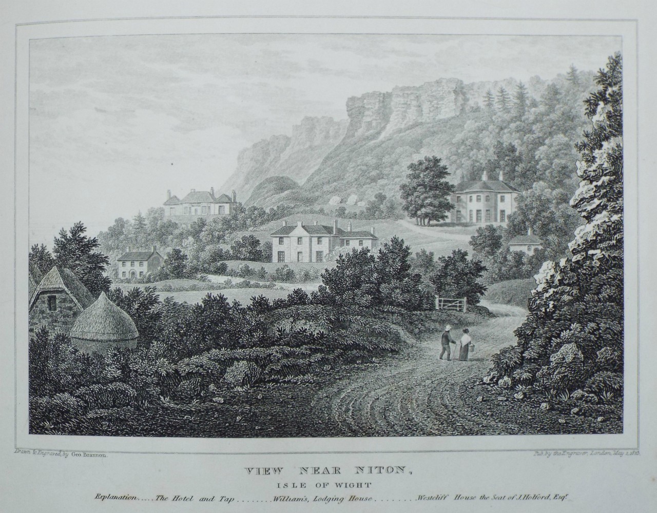 Print - View near Niton, Isle of Wight - Brannon