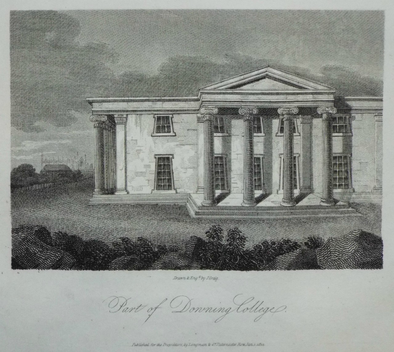 Print - Part of Downing College. - Greig