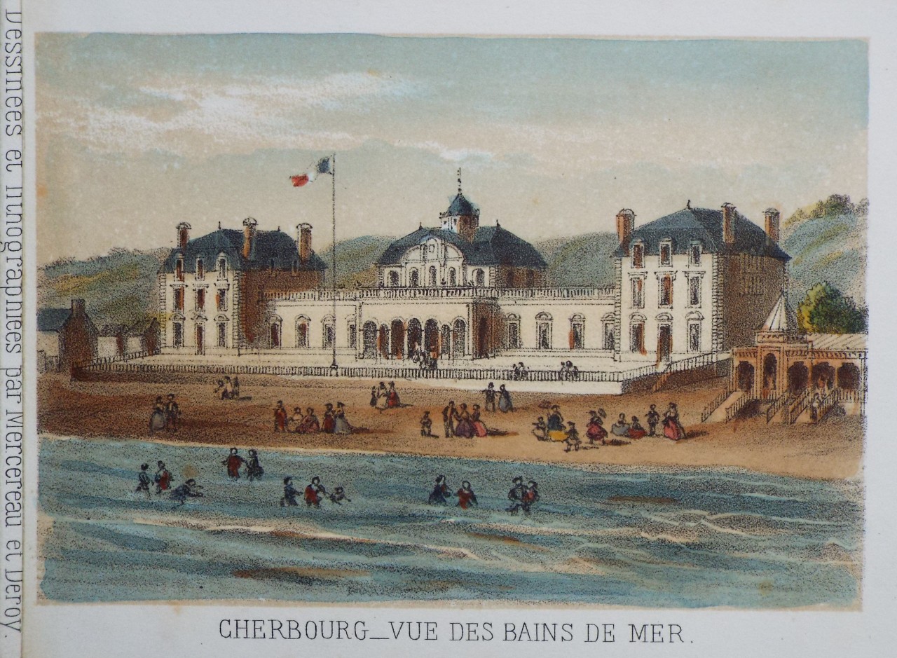 Lithograph - Cherbourg - Vue des Bains de Mer.