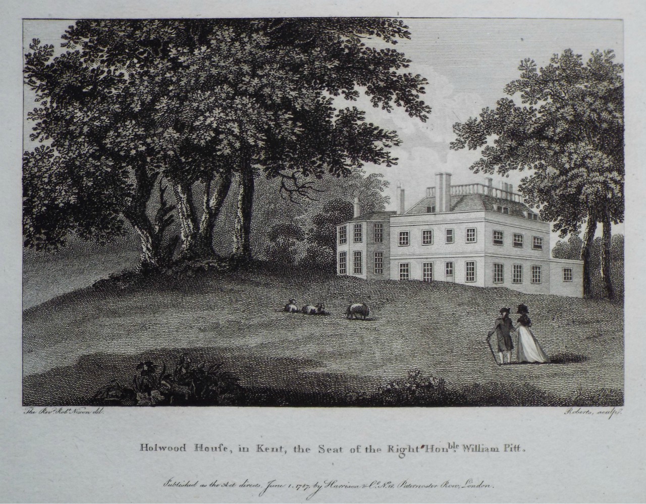 Print - Holwood House, in Kent, the Seat of the Right Honble. William Pitt. - 