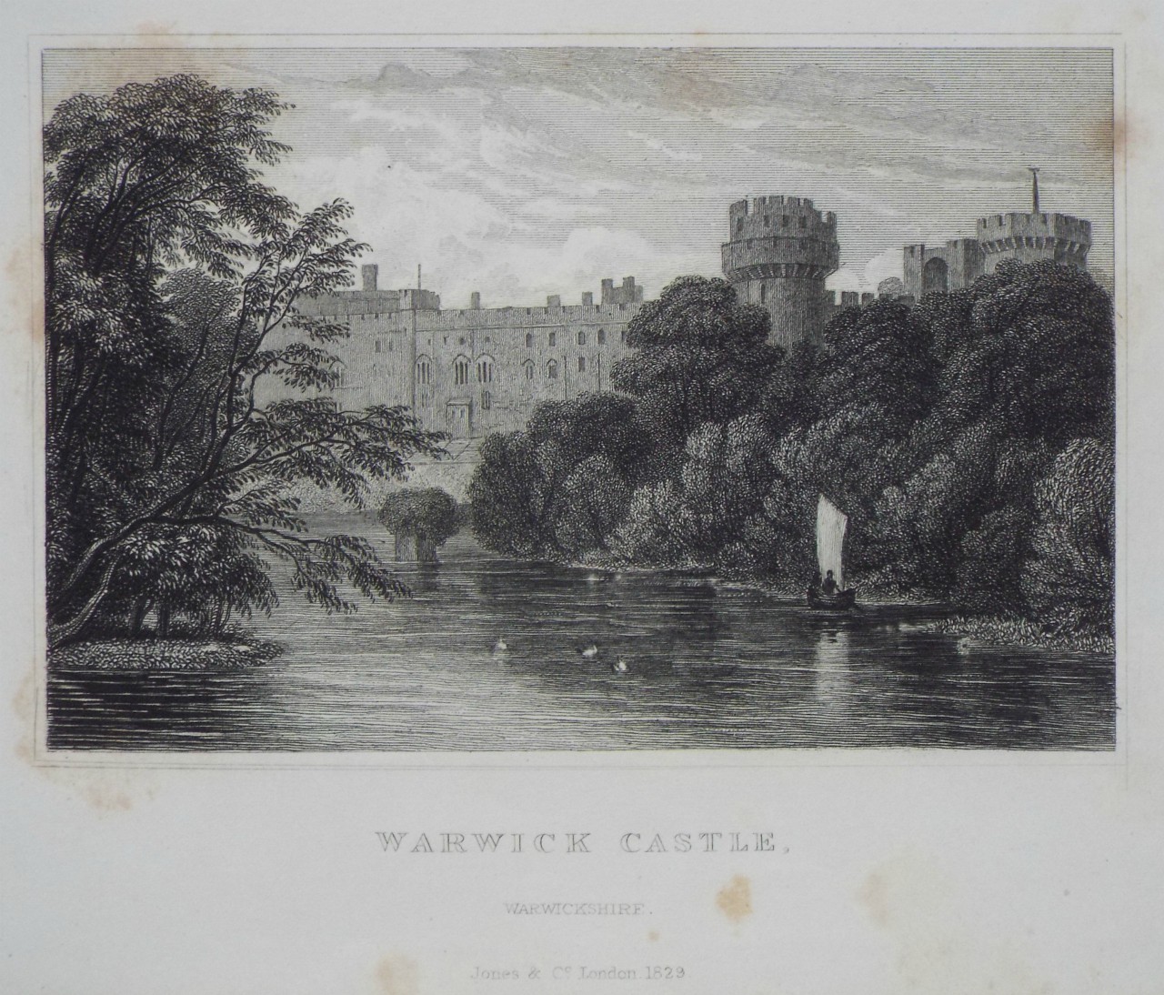 Print - Warwick Castle, Warwickshire. - Radclyffe