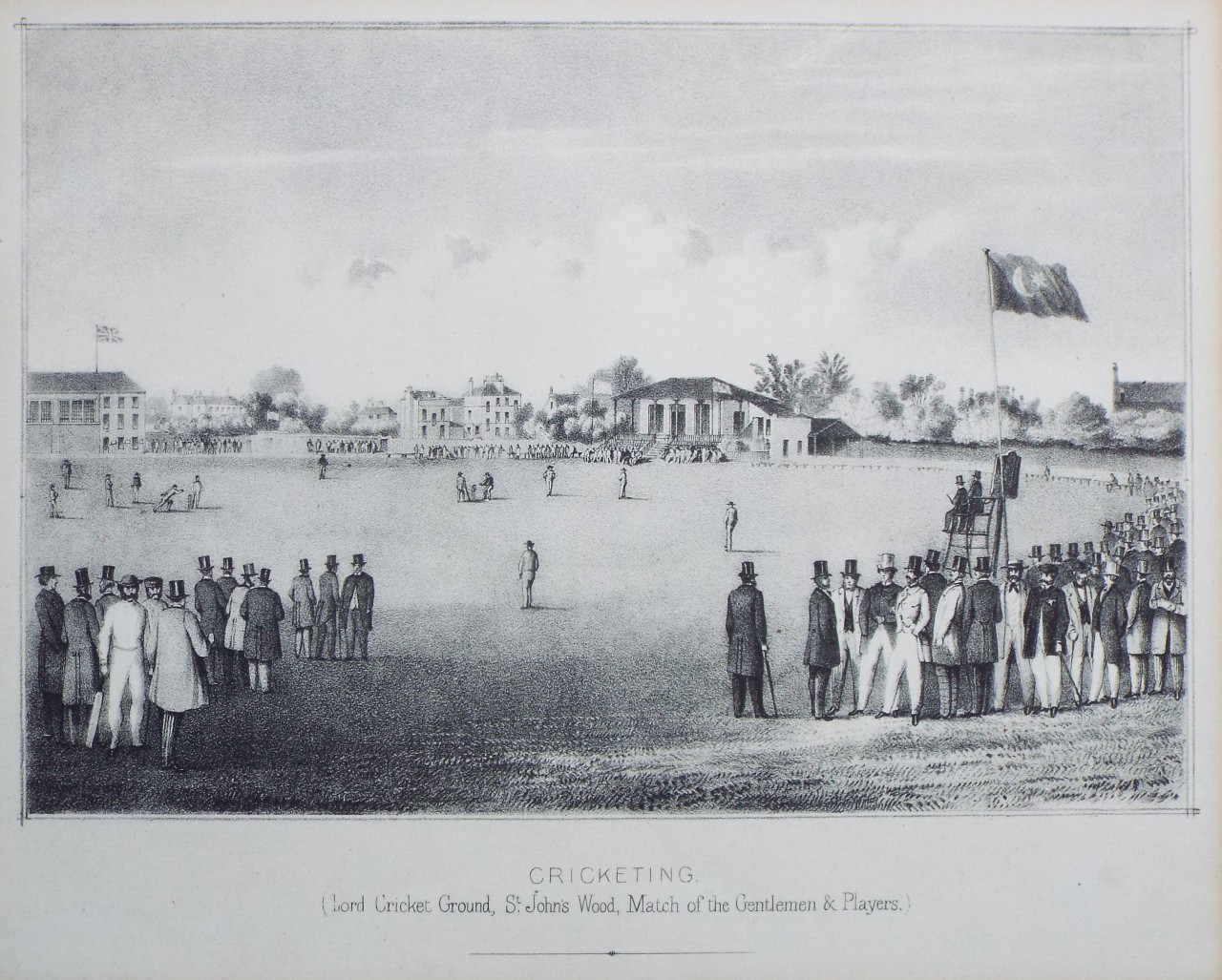 Lithograph - Cricketing. (Lord Cricket Ground, St. John's Wood, Match of the Gentlemen & Players.)