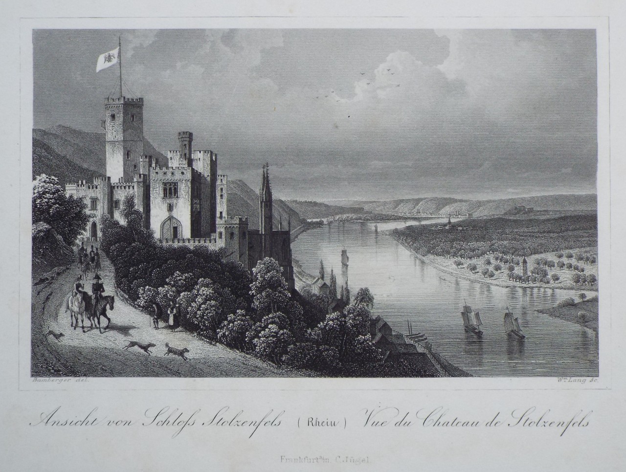 Print - Ansicht von Schloss Stolzenfels (Rhein) Vue du Chateau de Stolzenfels - Lang