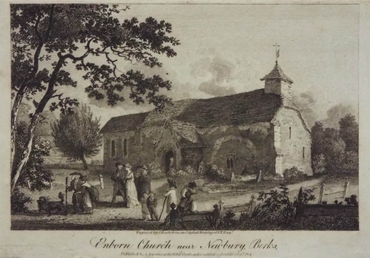 Print - Enborn Church, near Newbury, Berks. - Rawle