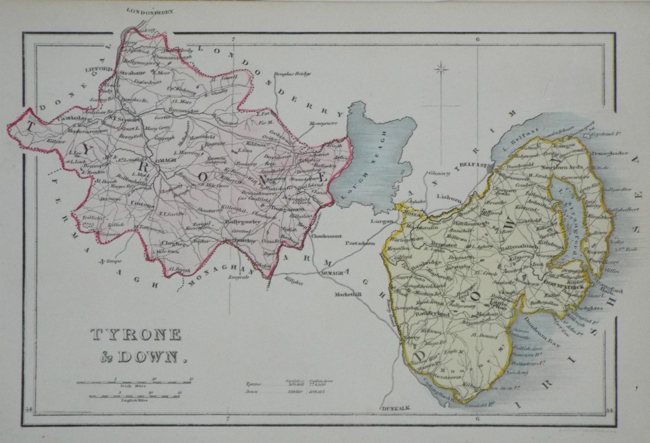 Map of Tyrone and Down