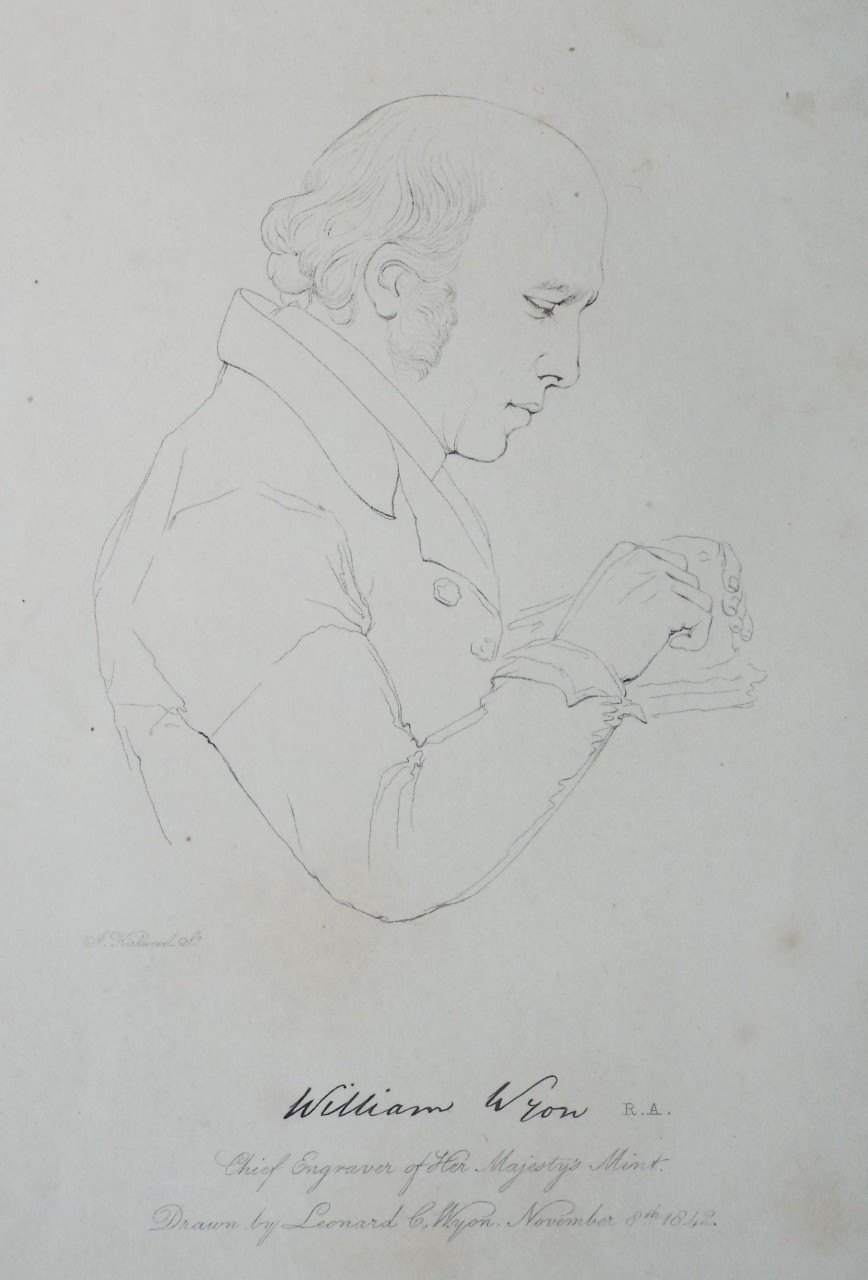 Print - William Wyon R.A. Chief Engraver of Her Majesty's Mint - Kirkwood