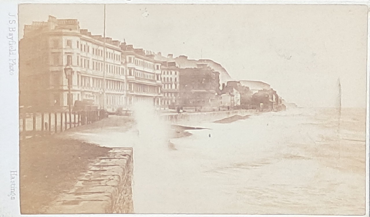 Photograph - Hastings sea front iwith high waves