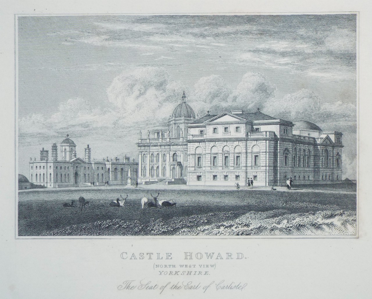 Print - Castle Howard. (North West View) Yorkshire. The Seat of the Earl of Carlisle. - Rawle