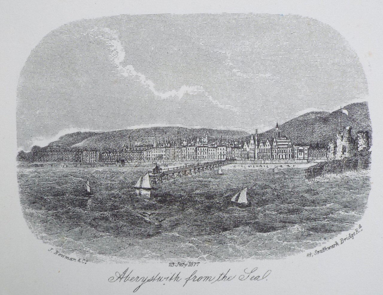 Steel Vignette - Aberystwyth from th Sea. - Newman