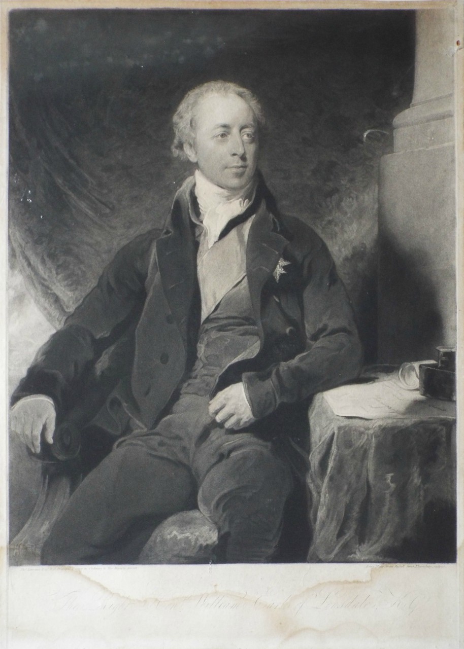 Mezzotint - The Right Honble. William Earl of Lonsdale, K.G. - Meyer